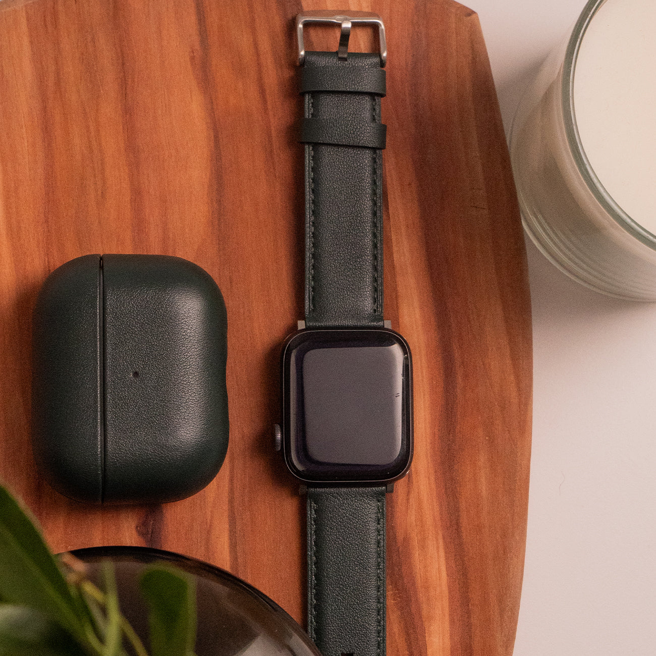Luxury Nappa Leather Apple Watch Band Straps – Avocado Green - Image 8