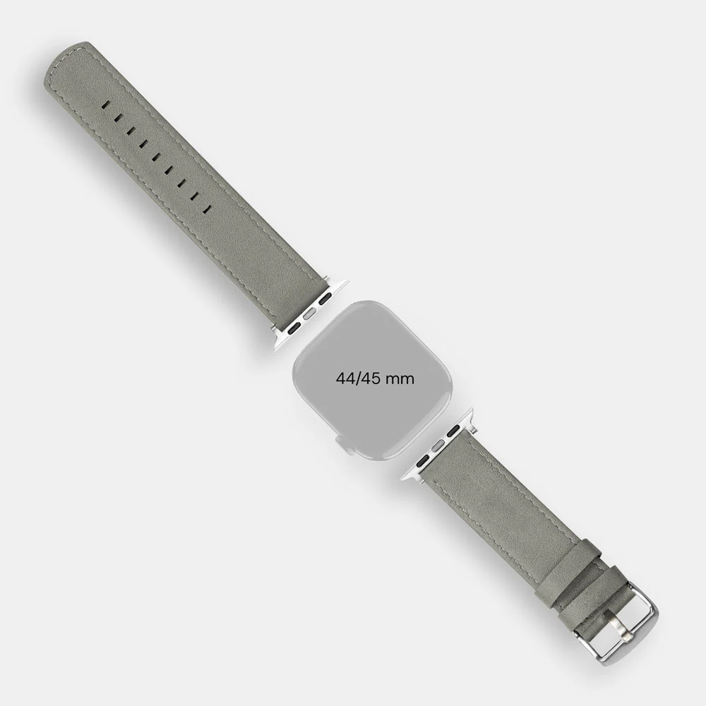 Luxury Nappa Leather Apple Watch Band Straps – Grey - Image 3