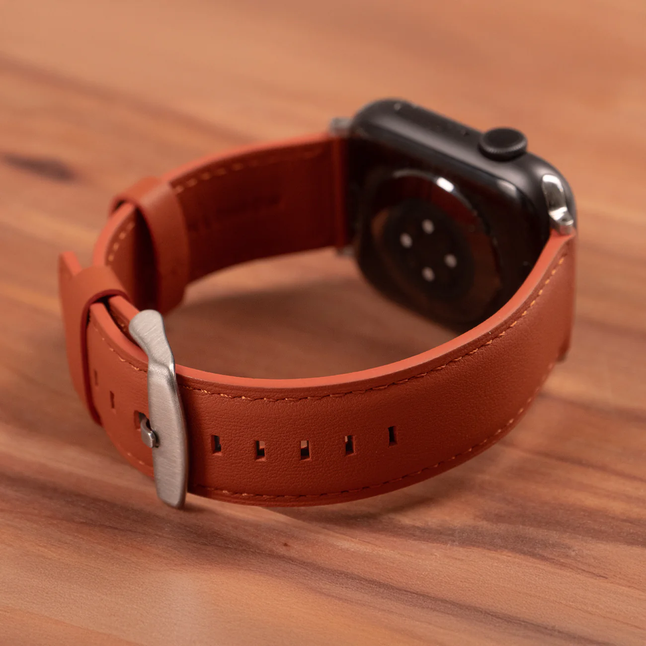Luxury Nappa Leather Apple Watch Band Straps – Orange - Image 4