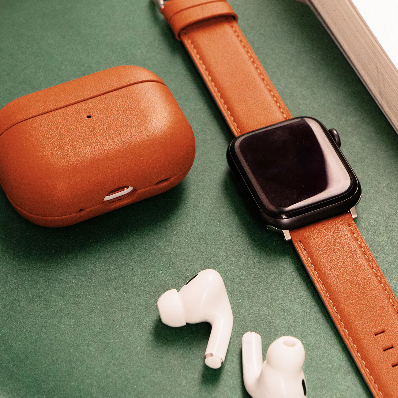 Luxury Nappa Leather Apple Watch Band Straps – Orange - Image 8