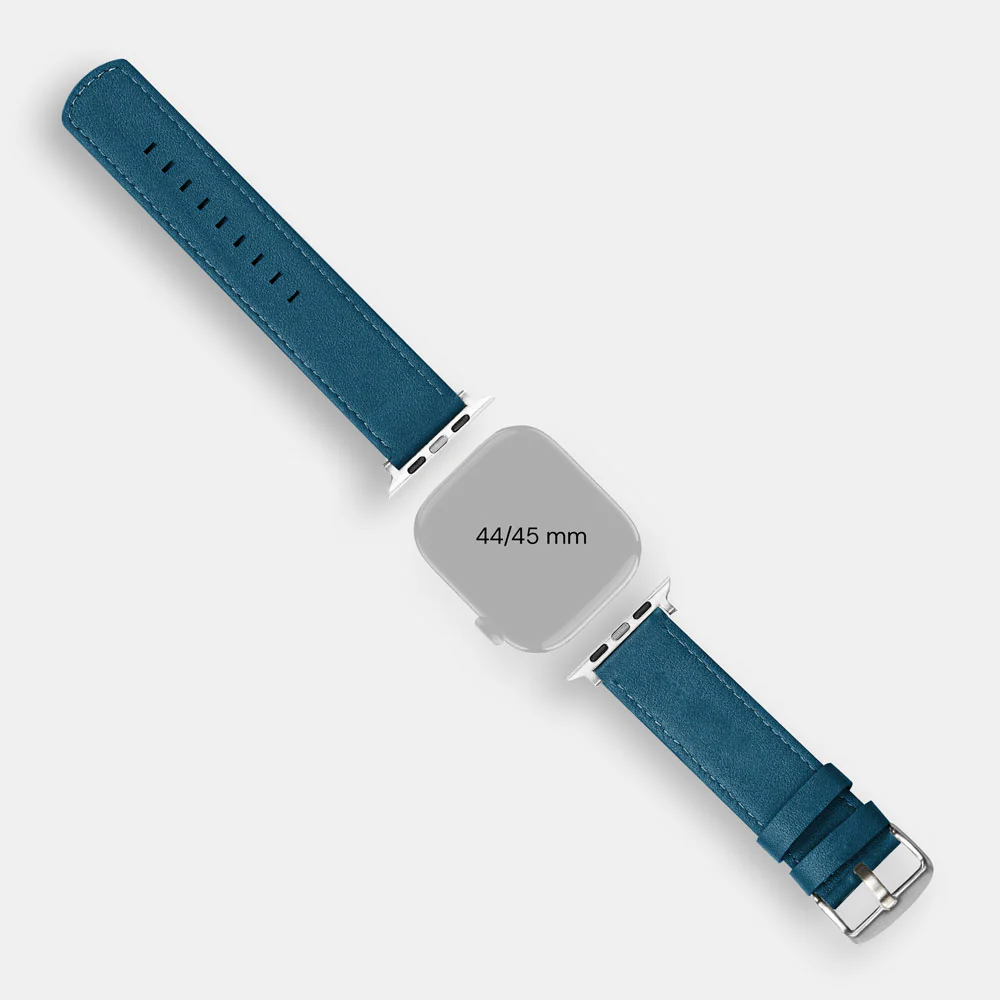 Luxury Nappa Leather Apple Watch Band Straps – Turquoise Blue - Image 3