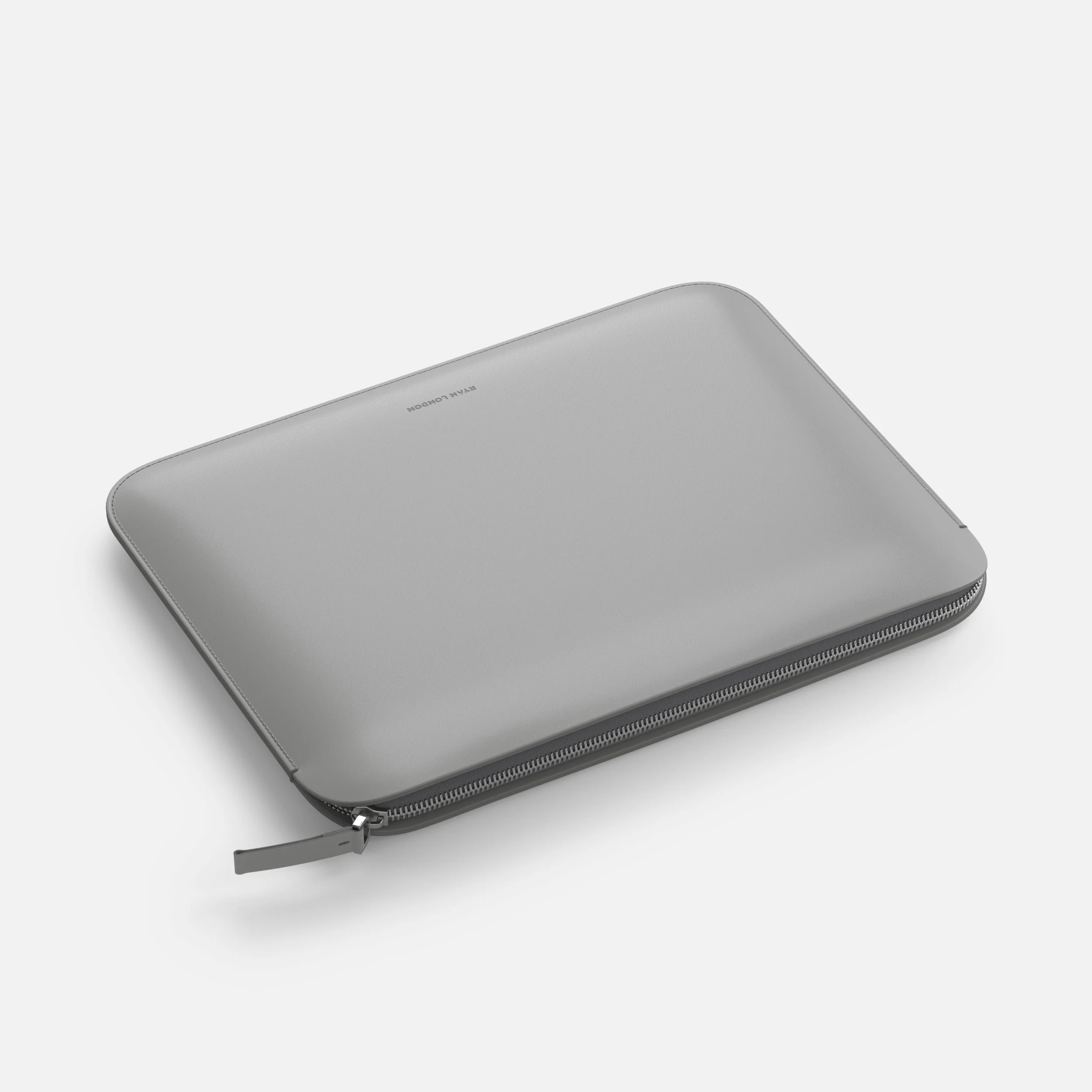 Luxury Nappa Leather iPad Air 11" sleeve with zip - Grey - Image 4