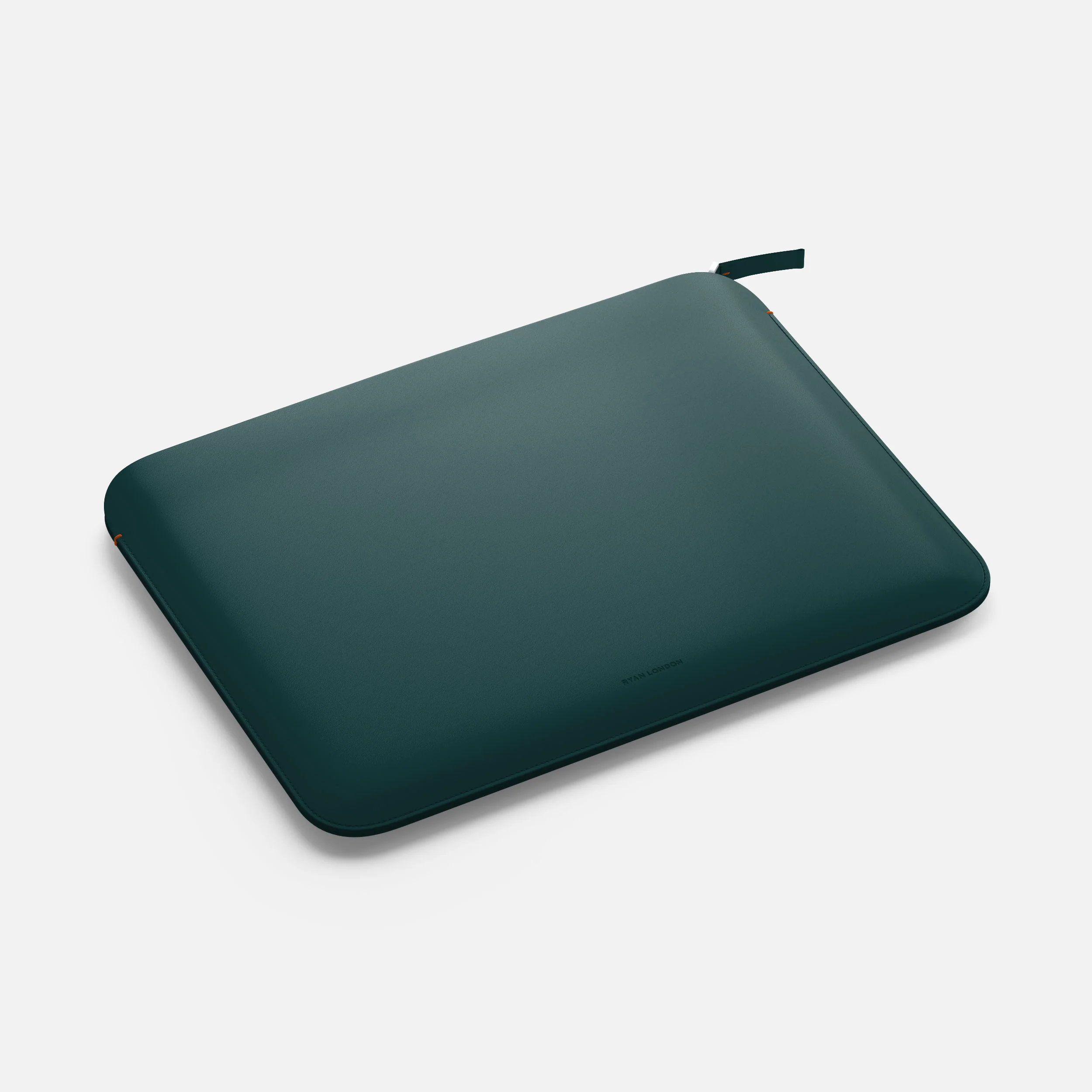 Luxury Nappa Leather iPad Air 13" sleeve with zip - Avocado Green - Image 3