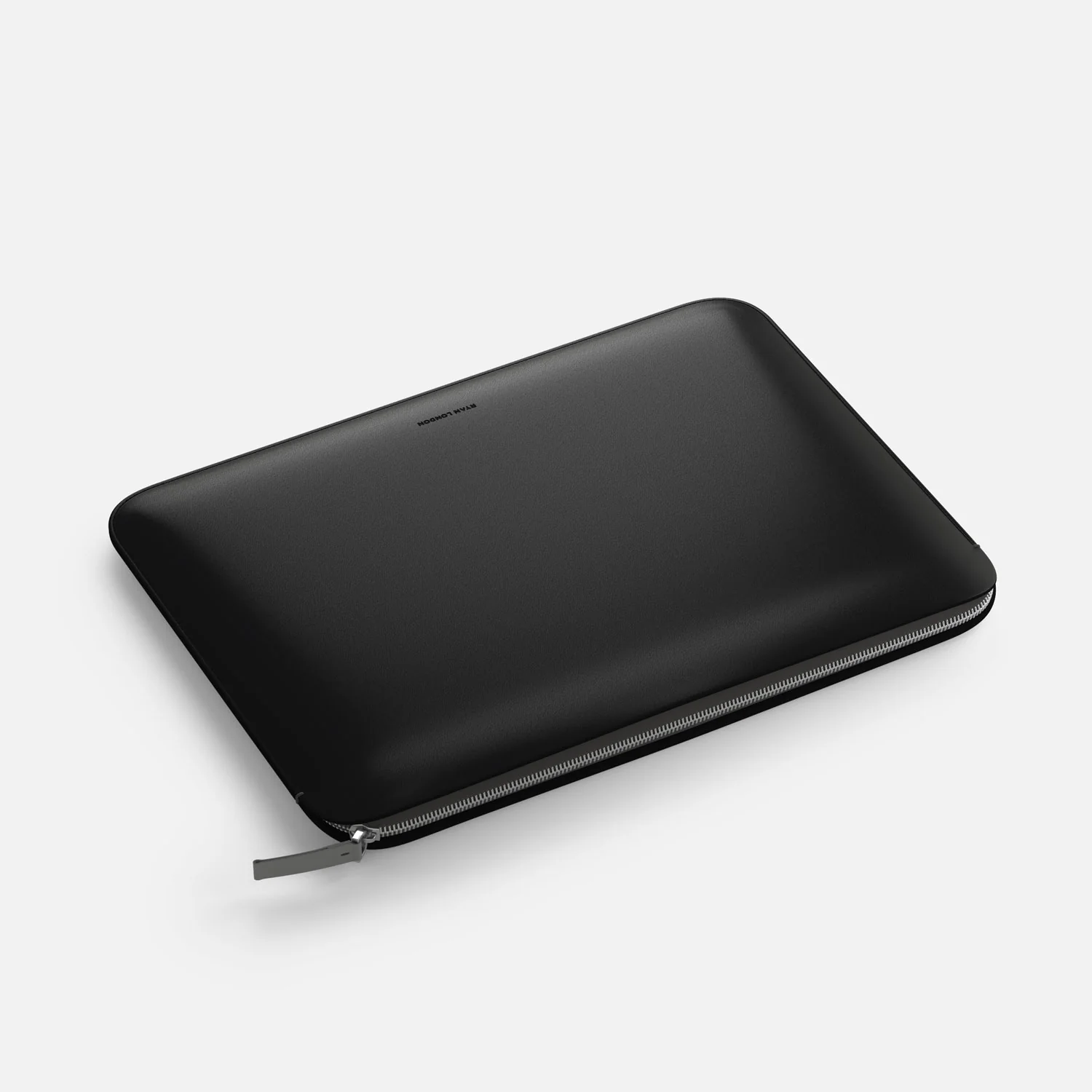 Luxury Nappa Leather iPad Air 13" sleeve with zip - Black - Image 4