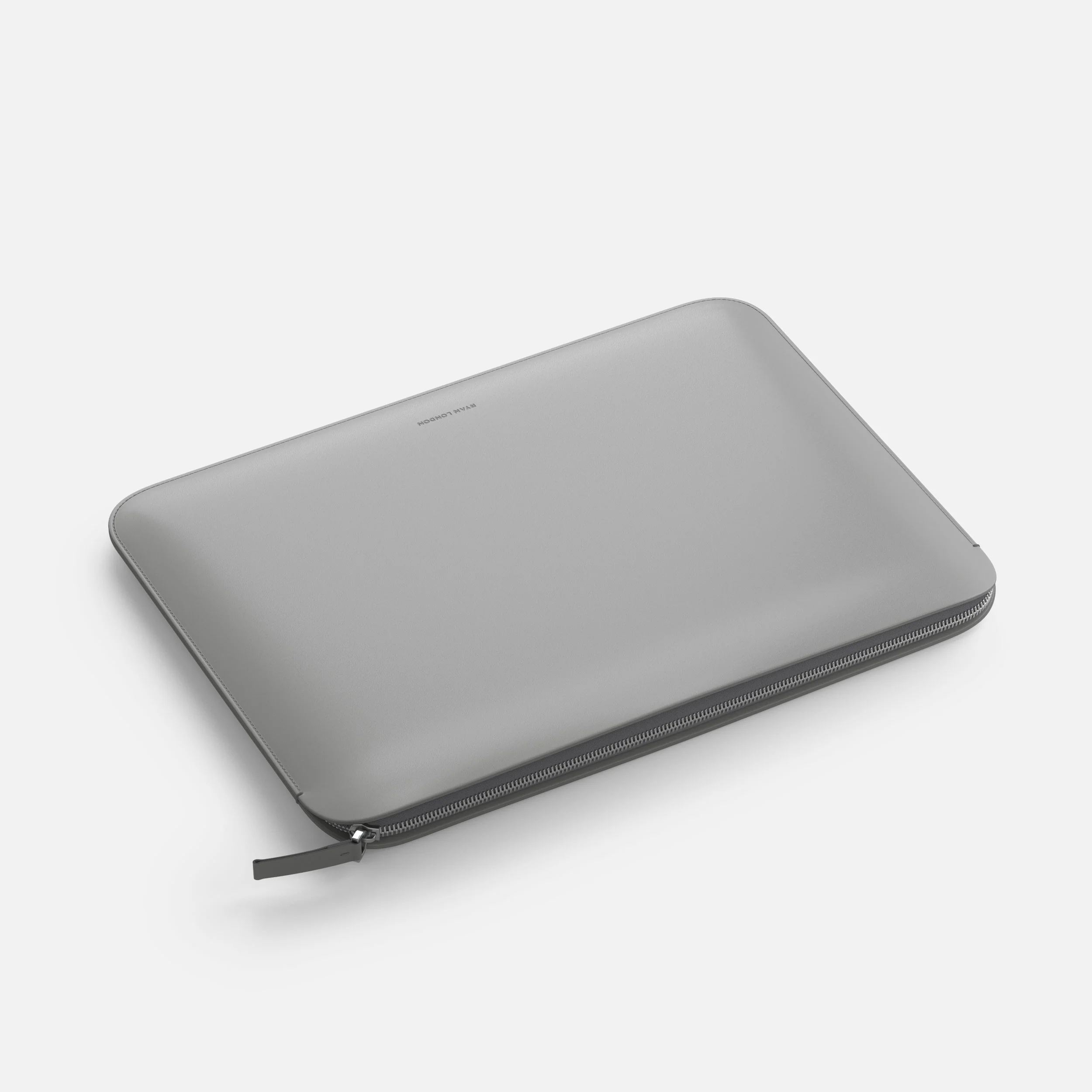 Luxury Nappa Leather iPad Air 13" sleeve with zip - Grey - Image 3