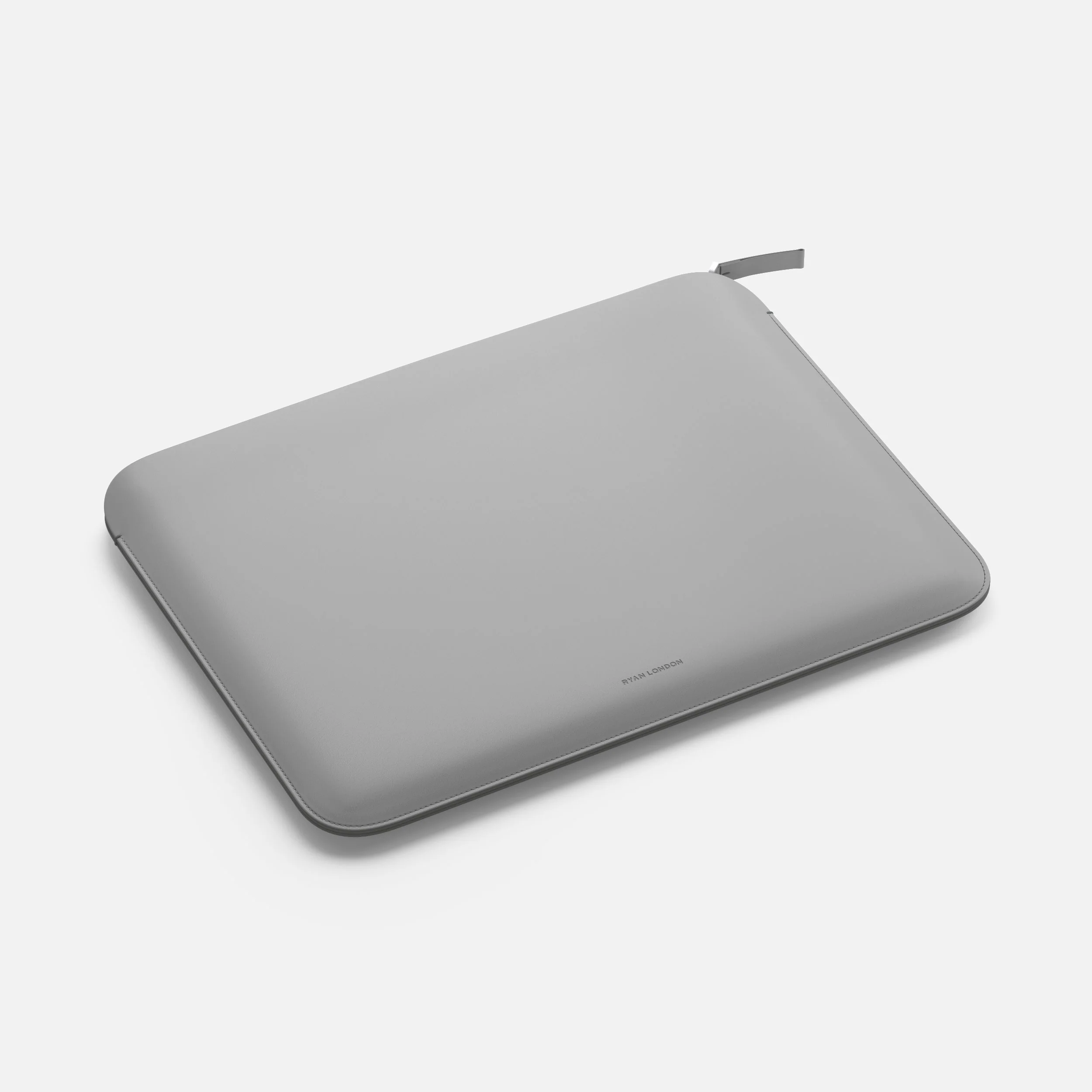 Luxury Nappa Leather iPad Air 13" sleeve with zip - Grey - Image 4