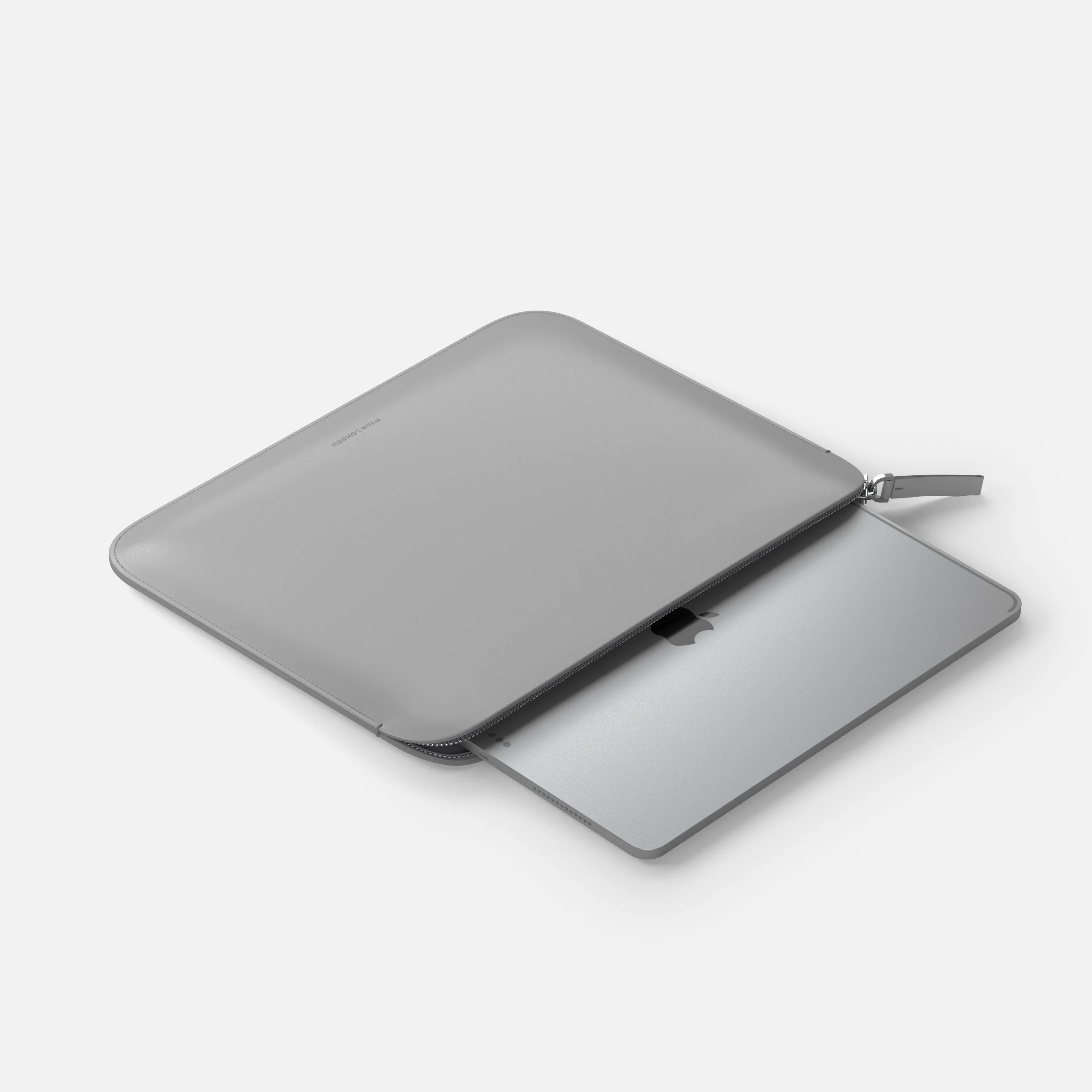 Luxury Nappa Leather iPad Air 13" sleeve with zip - Grey - Image 5