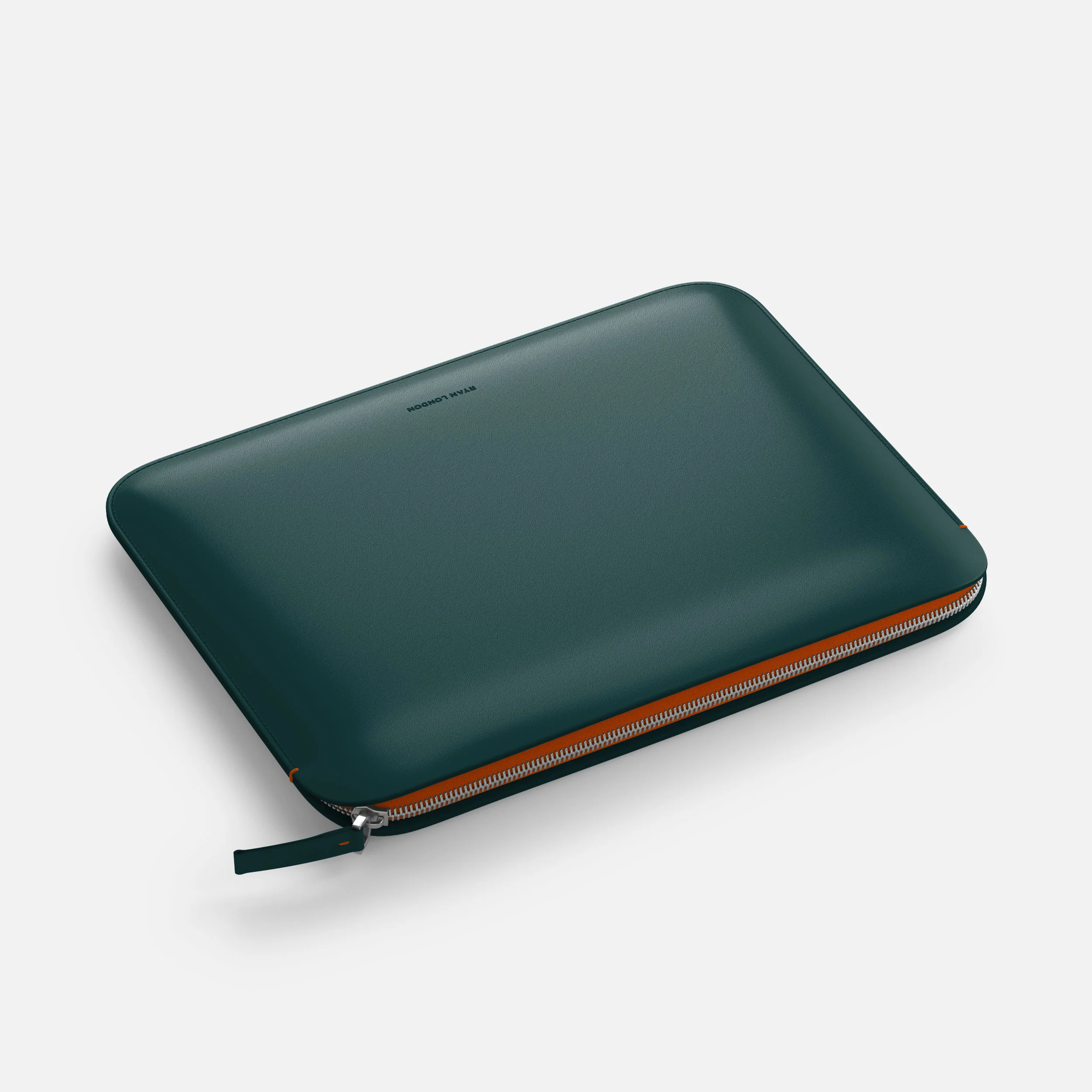 Luxury Nappa Leather iPad Pro 11" sleeve with zip - Avocado Green - Image 4