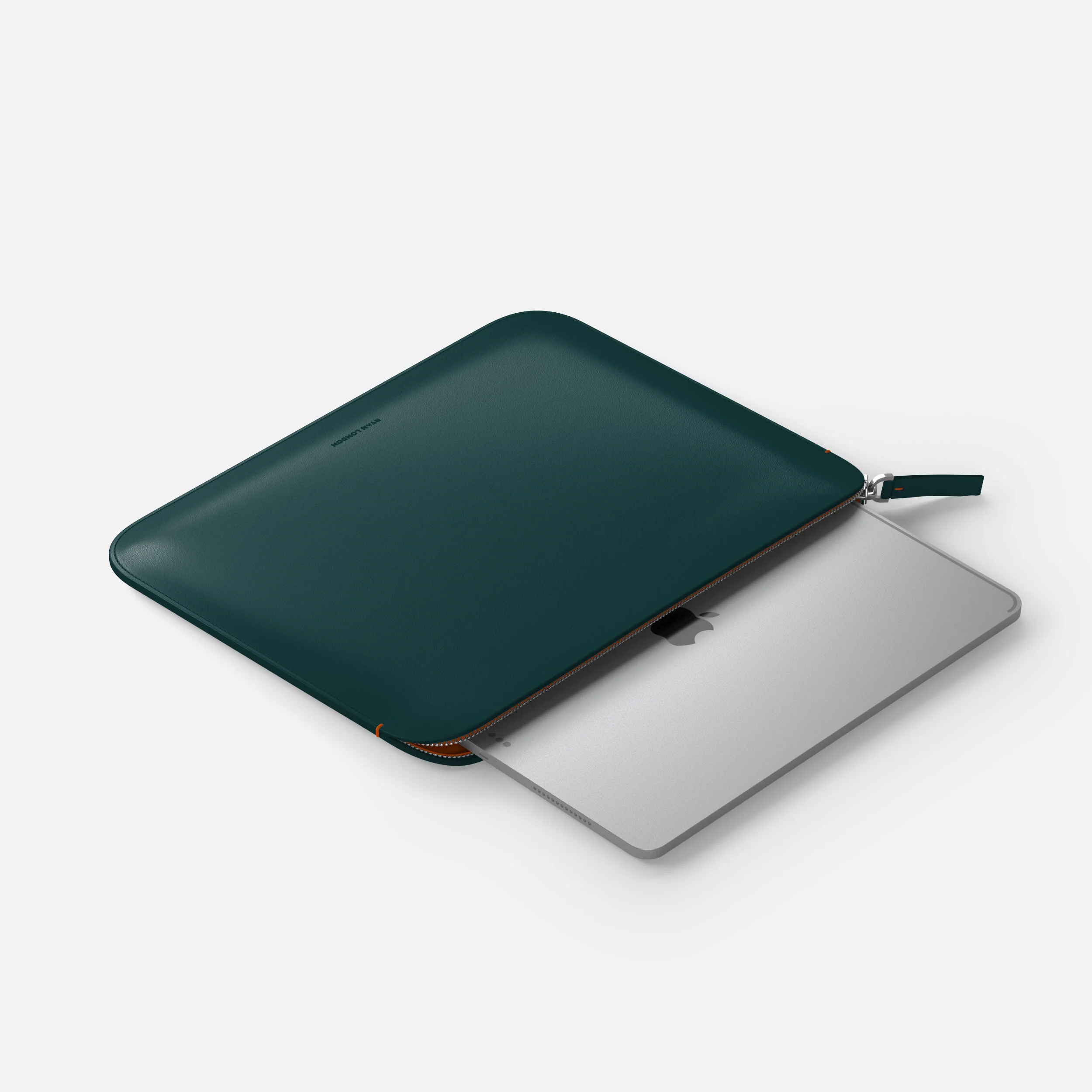 Luxury Nappa Leather iPad Pro 11" sleeve with zip - Avocado Green - Image 5