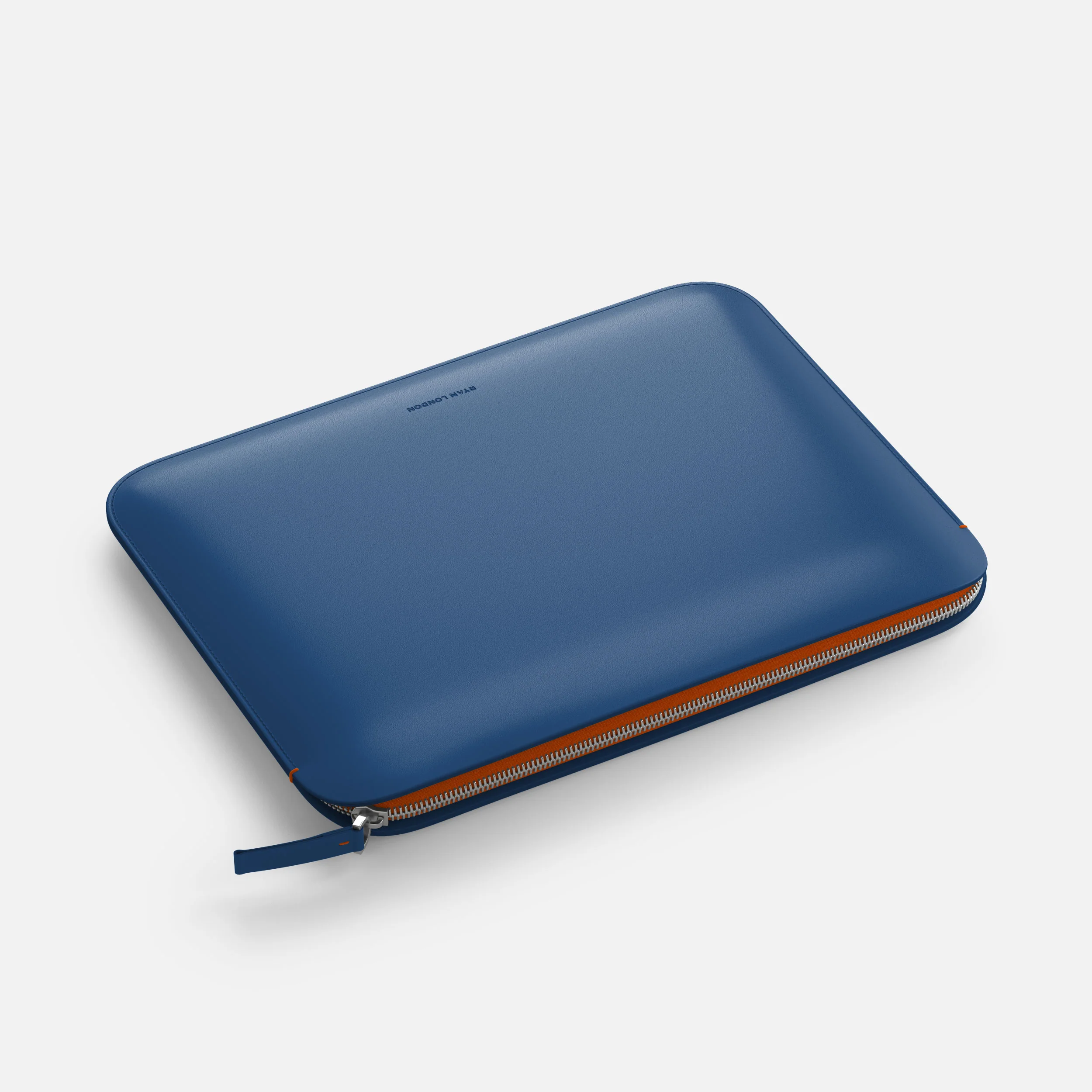 Luxury Nappa Leather iPad Pro 11" sleeve with zip - Turquoise Blue - Image 4