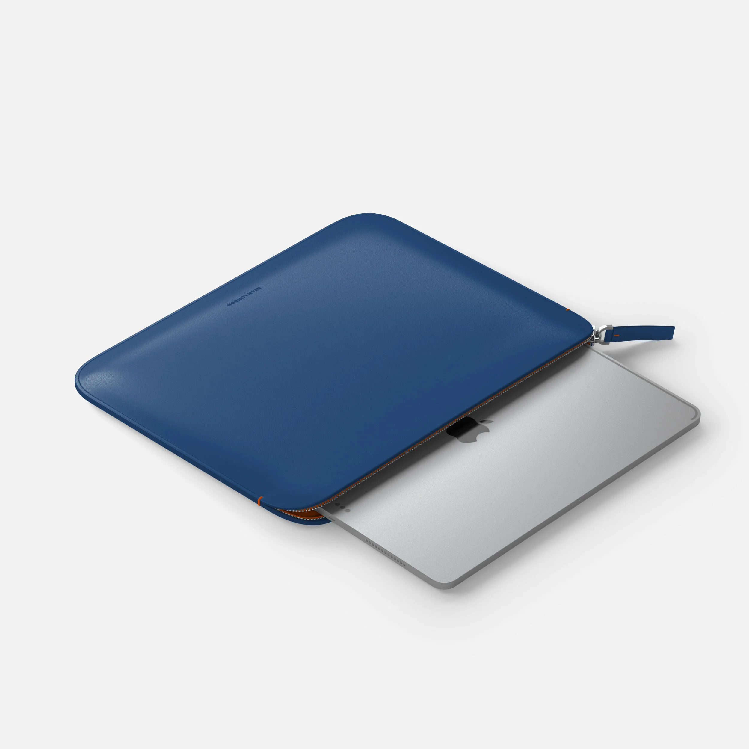 Luxury Nappa Leather iPad Pro 11" sleeve with zip - Turquoise Blue - Image 5