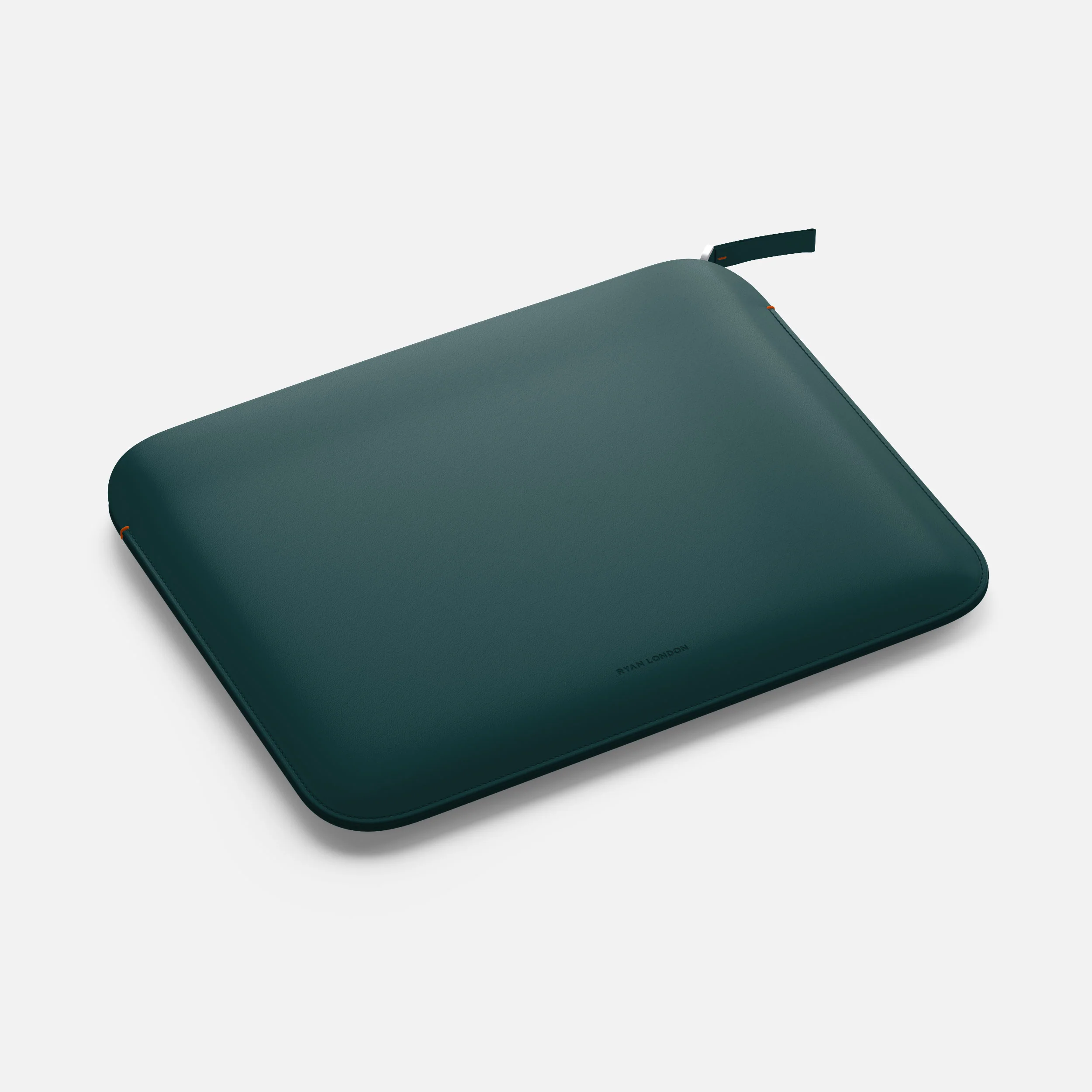 Luxury Nappa Leather iPad Pro 13" sleeve with zip - Avocado Green - Image 3