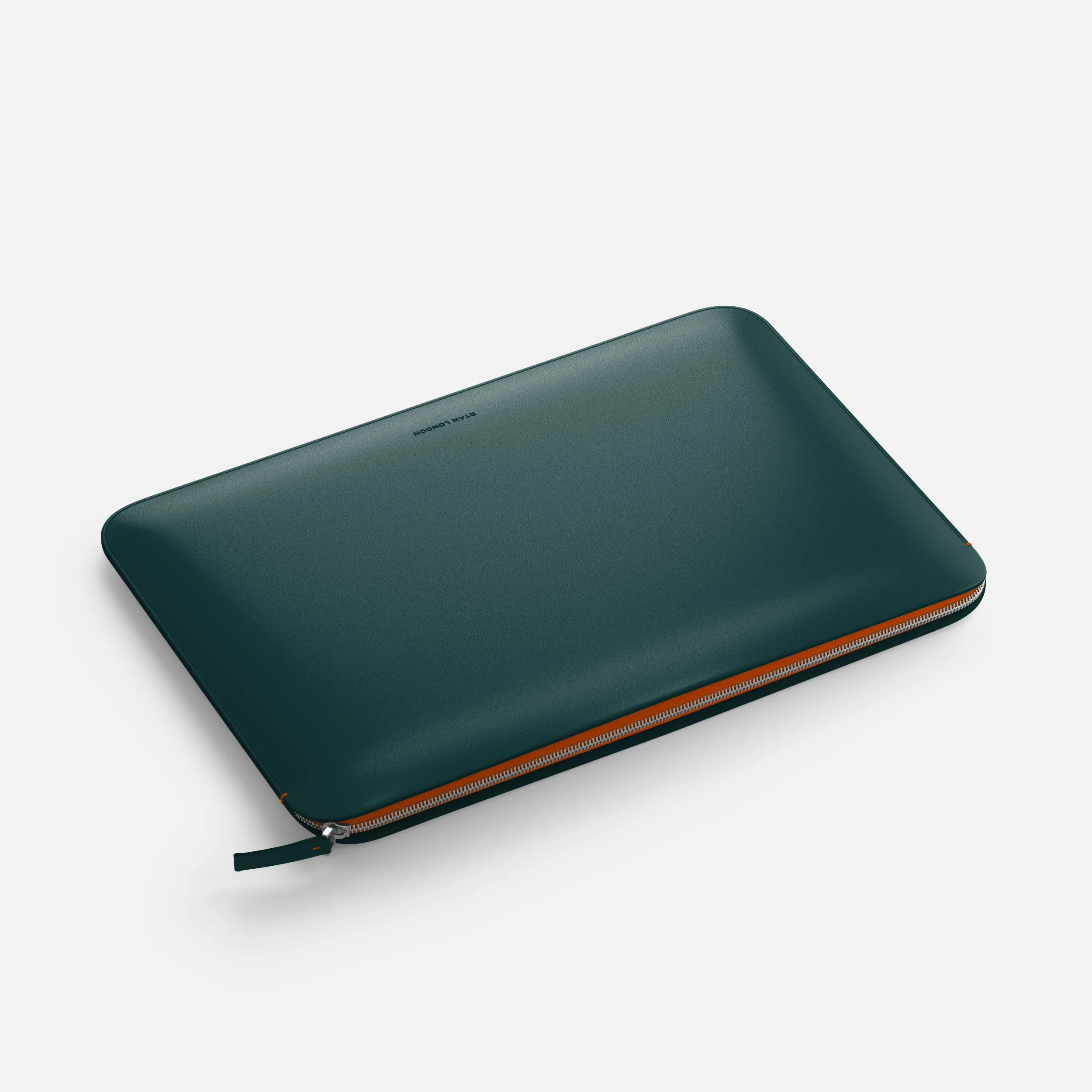 Luxury Nappa Leather MacBook Air 15" sleeve with zip - Avocado Green - Image 4