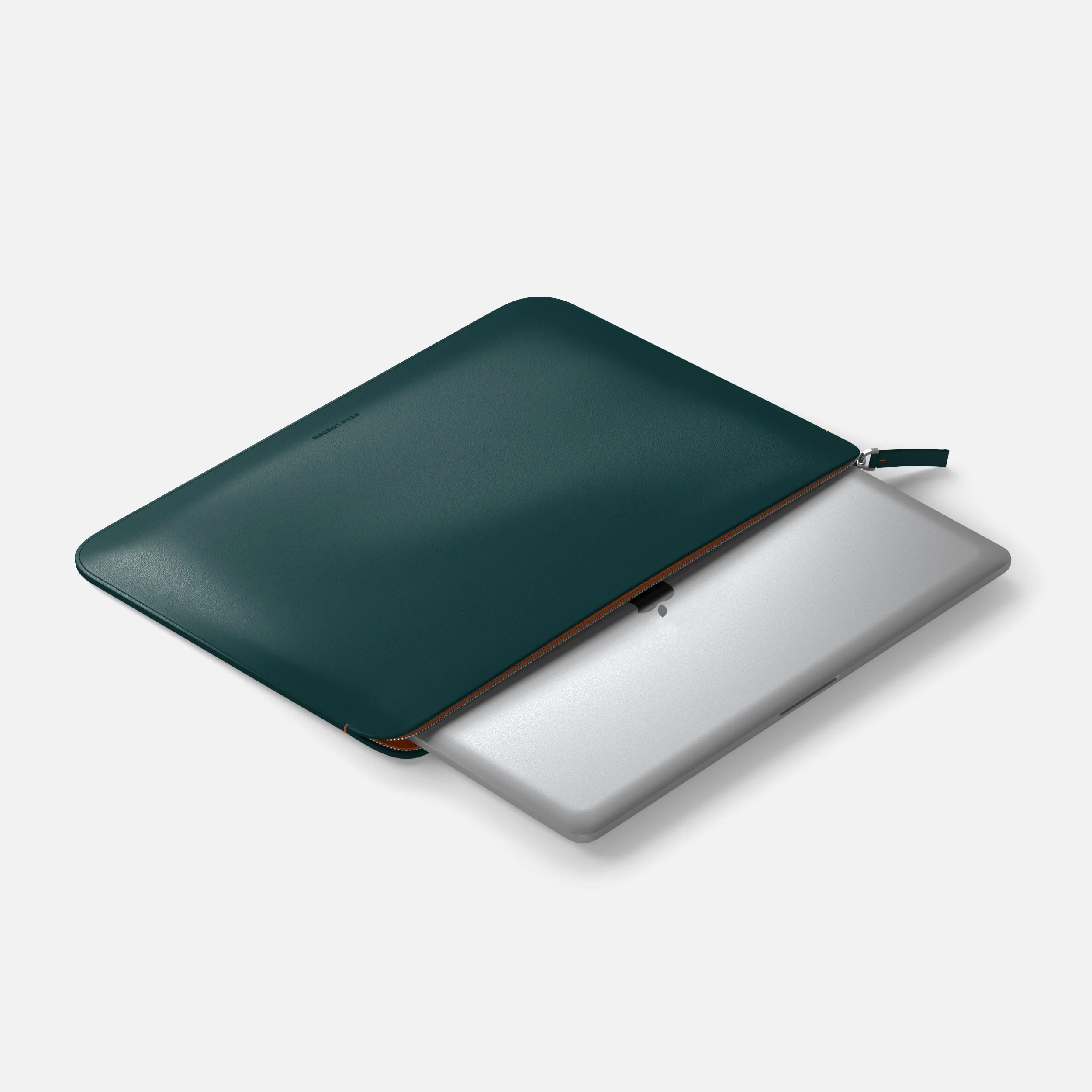 Luxury Nappa Leather MacBook Air 15" sleeve with zip - Avocado Green - Image 5