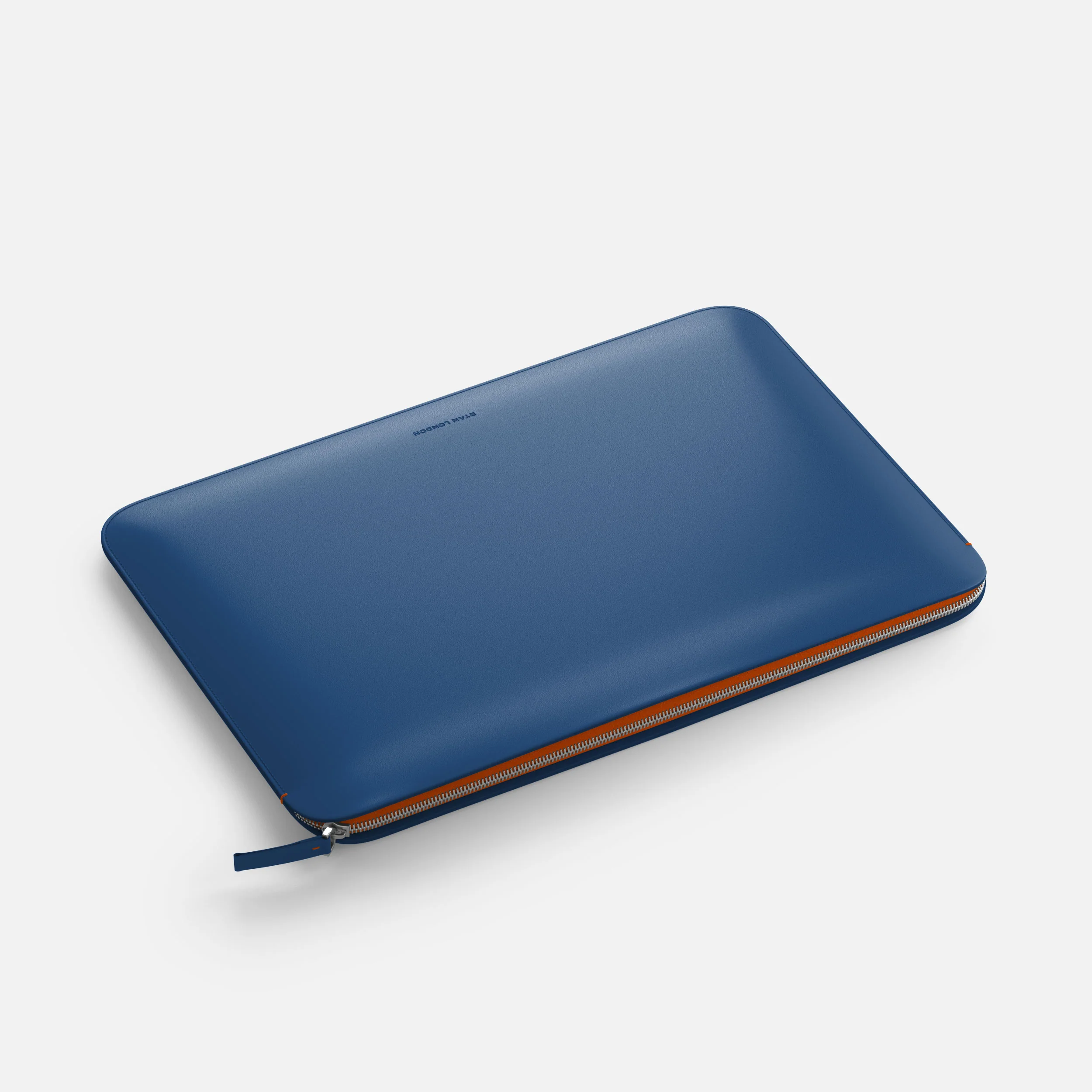 Luxury Nappa Leather MacBook Air 15" sleeve with zip - Turquoise Blue - Image 3