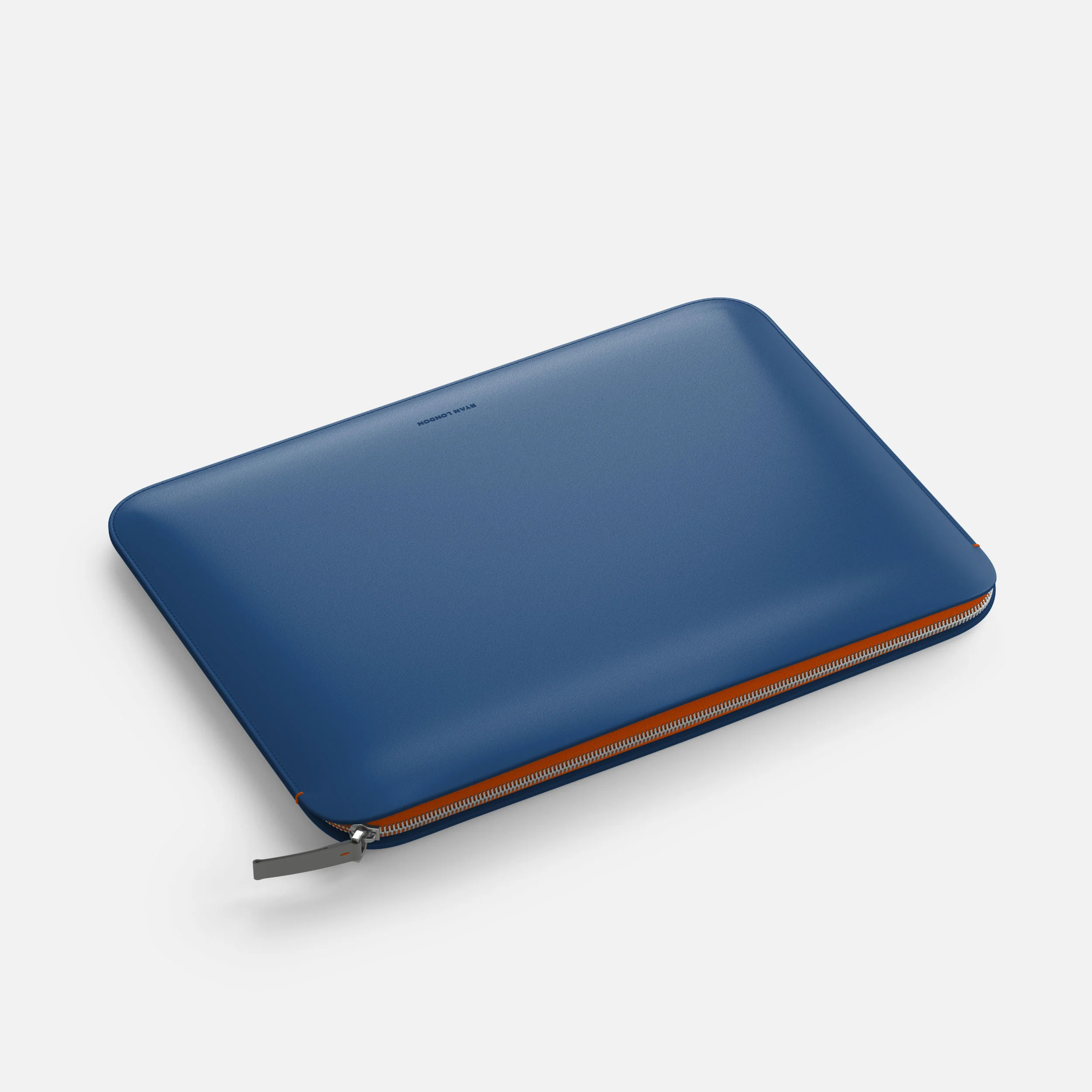 Luxury Nappa Leather MacBook Air 13" sleeve with zip - Turquoise Blue - Image 4