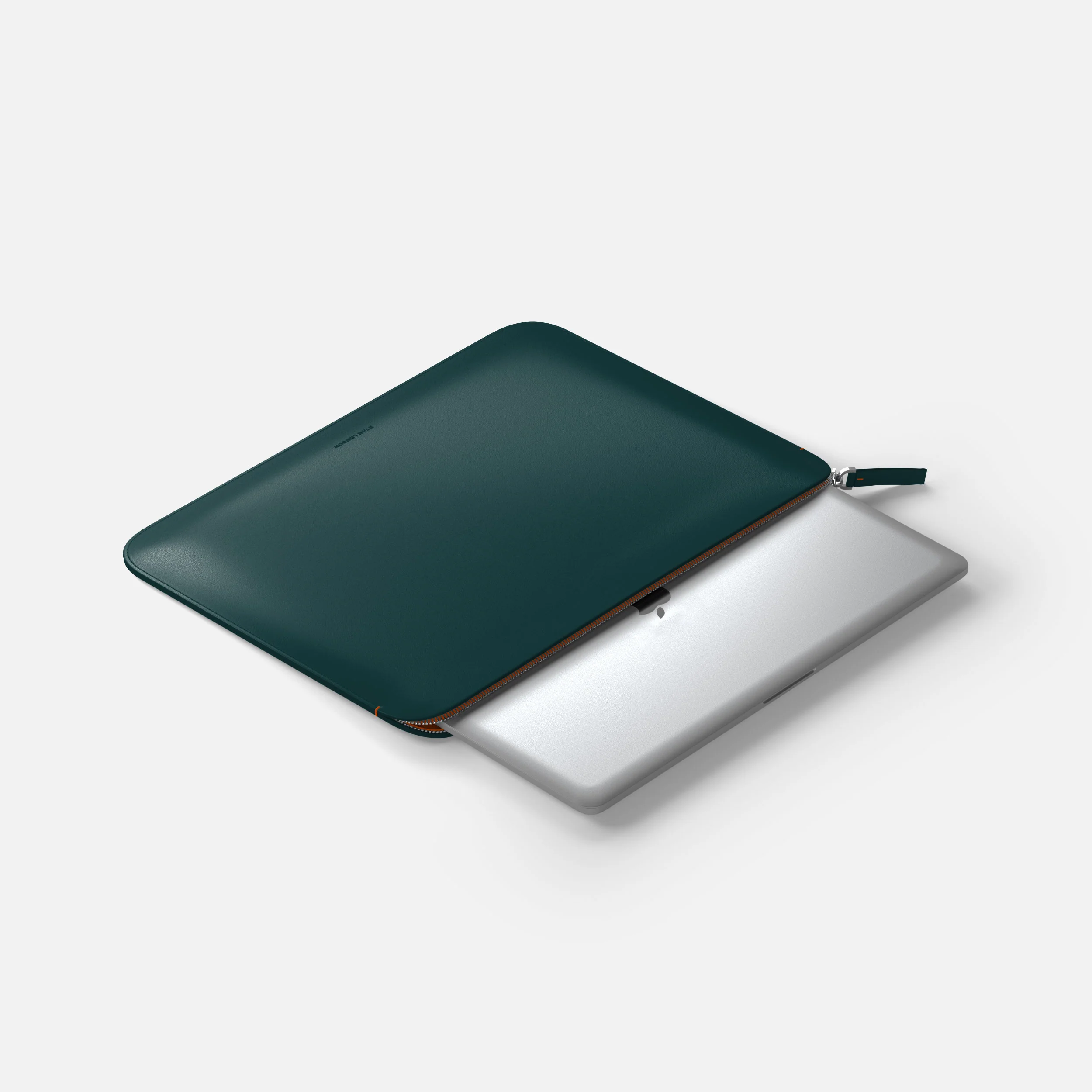 Luxury Nappa Leather MacBook Pro 13" sleeve with zip - Avocado Green - Image 5