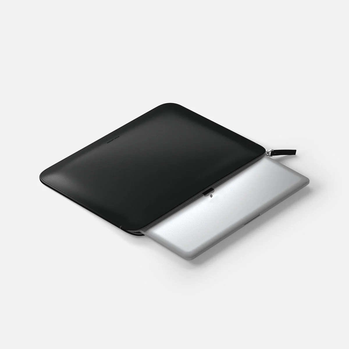 Luxury Nappa Leather MacBook Pro 14" sleeve with zip - Black - Image 5