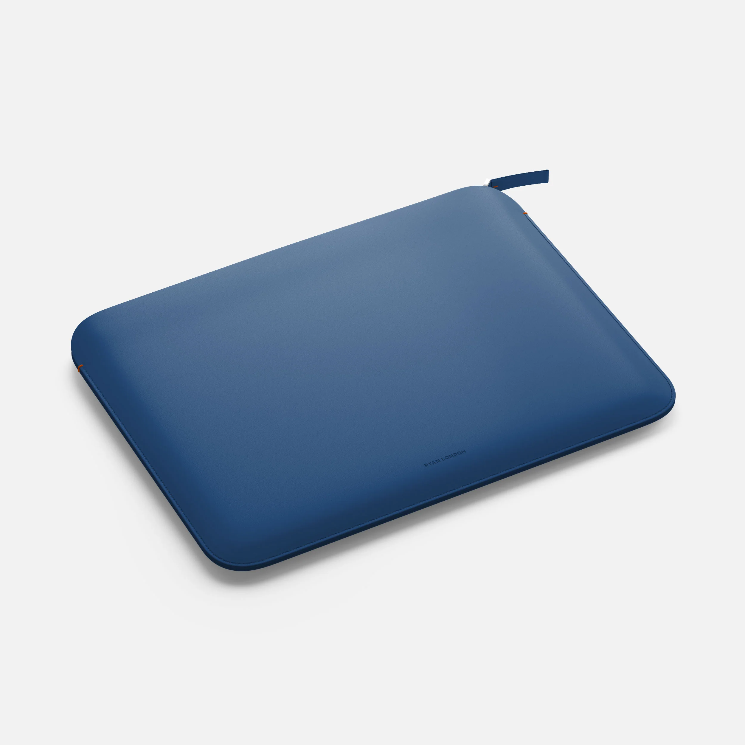 Luxury Nappa Leather MacBook Pro 14" sleeve with zip - Turquoise Blue - Image 3