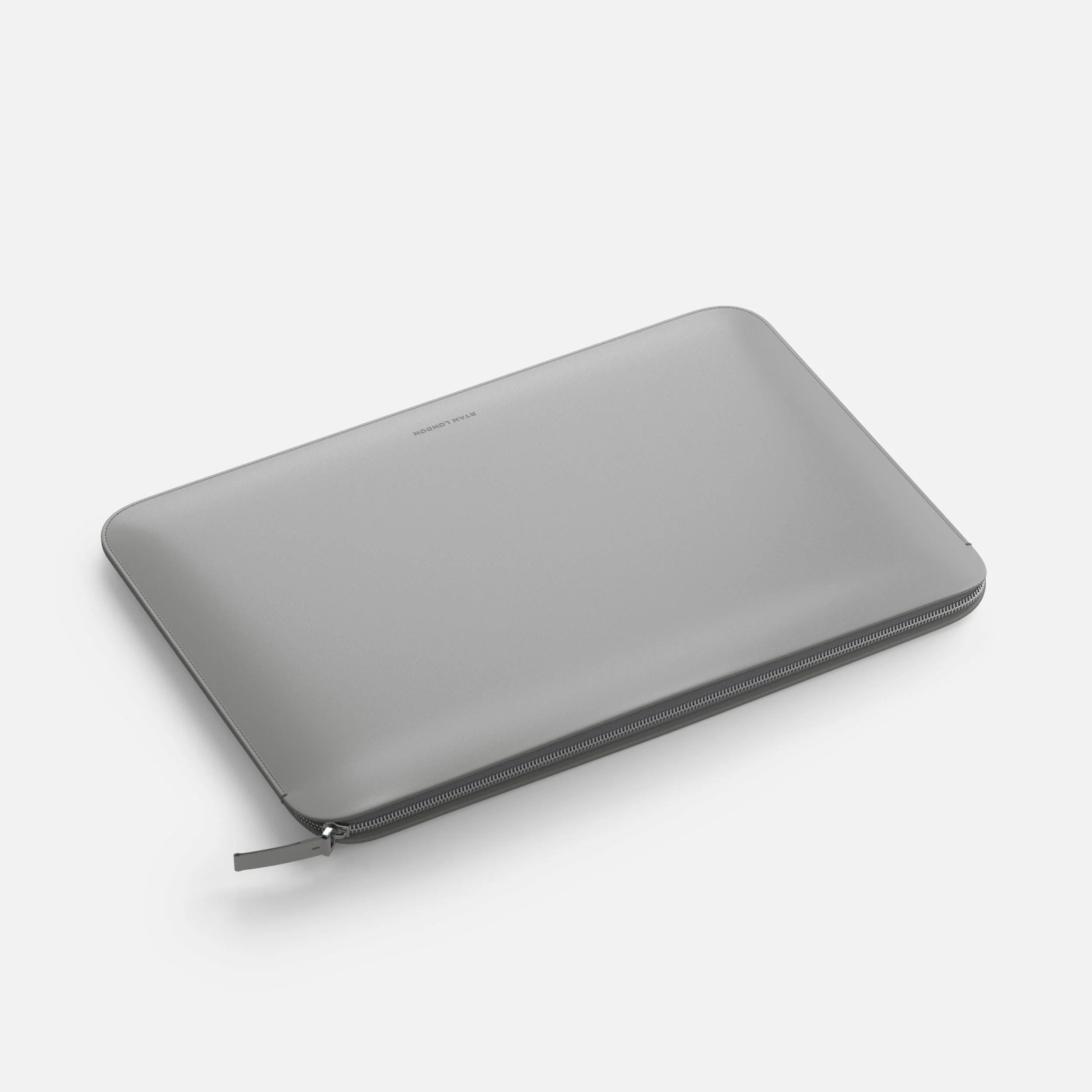 Luxury Nappa Leather MacBook Pro 16" sleeve with zip - Grey - Image 4