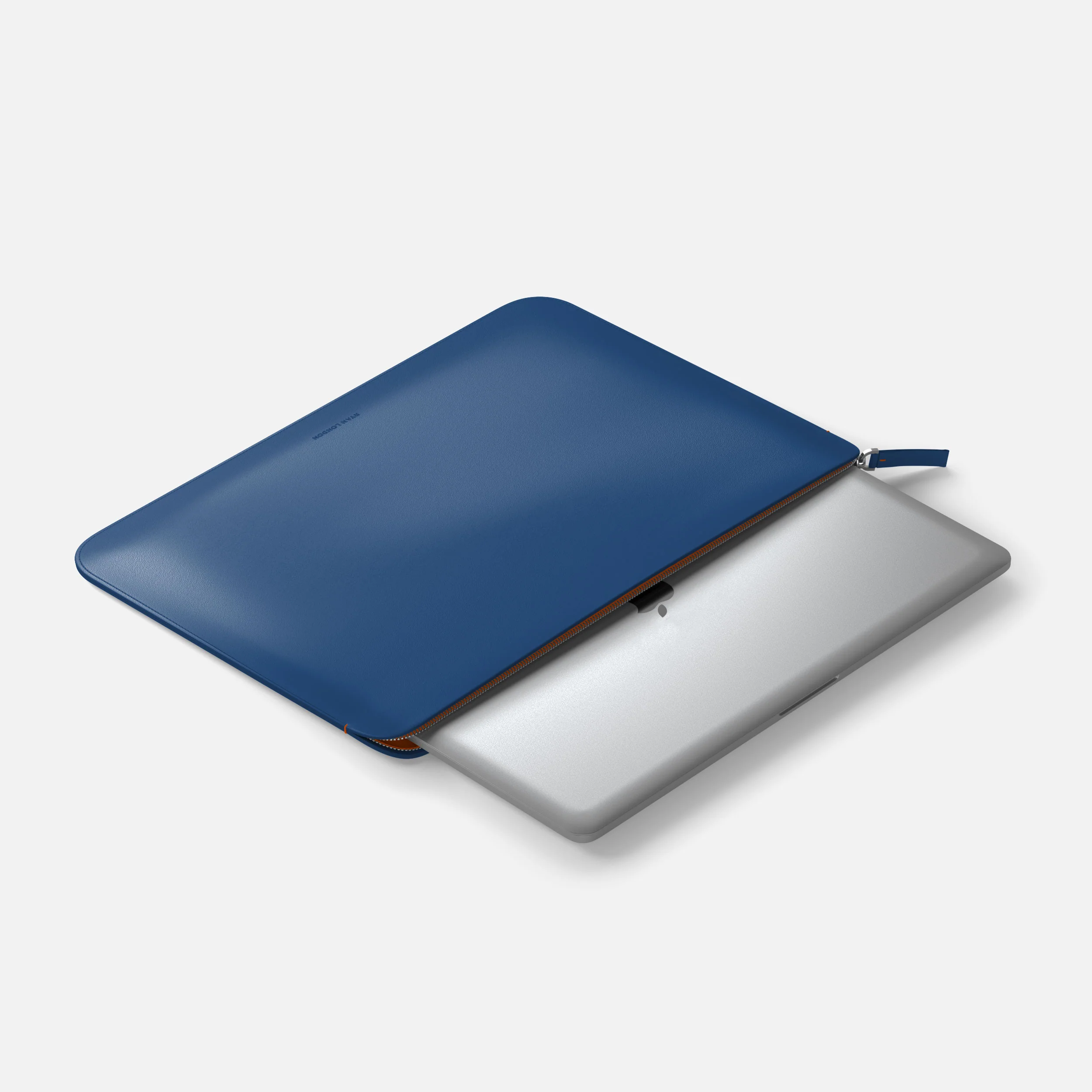 Luxury Nappa Leather MacBook Pro 16" sleeve with zip - Turquoise Blue - Image 5