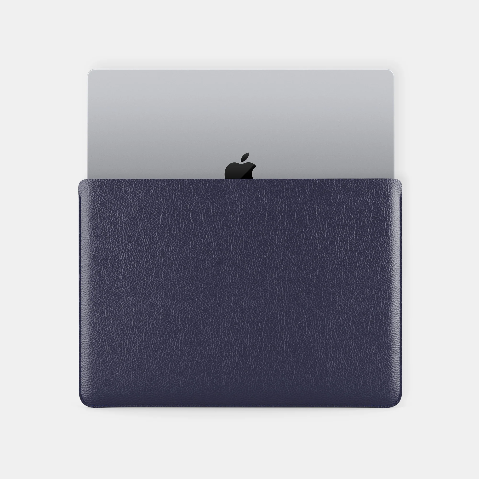 Luxury Leather Macbook Pro 14" Sleeve - Navy Blue and Mint - Image 5