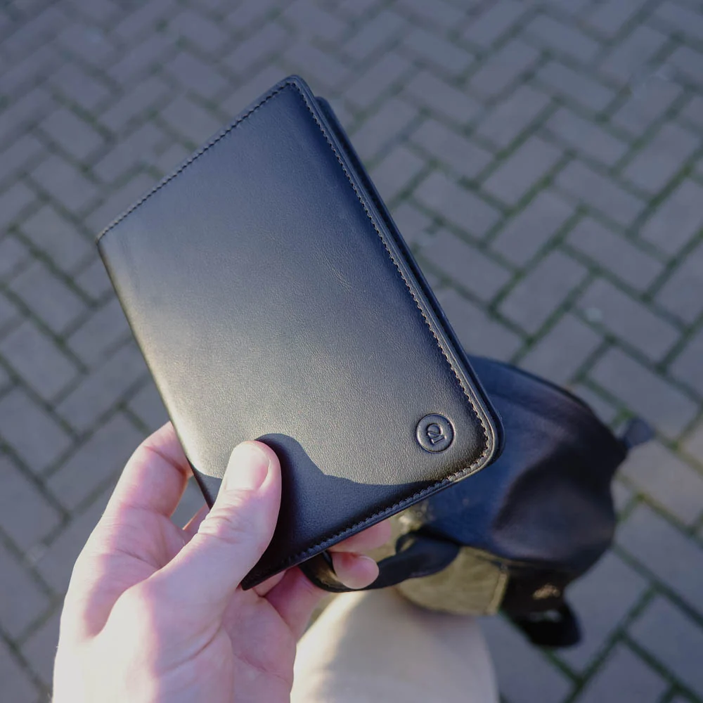 Premium Leather Passport Holder - Travel Essentials - Black - Image 4