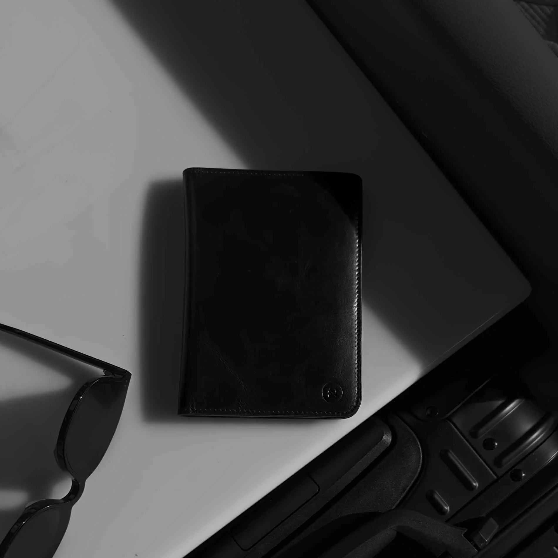 Premium Leather Passport Holder - Travel Essentials - Black - Image 6