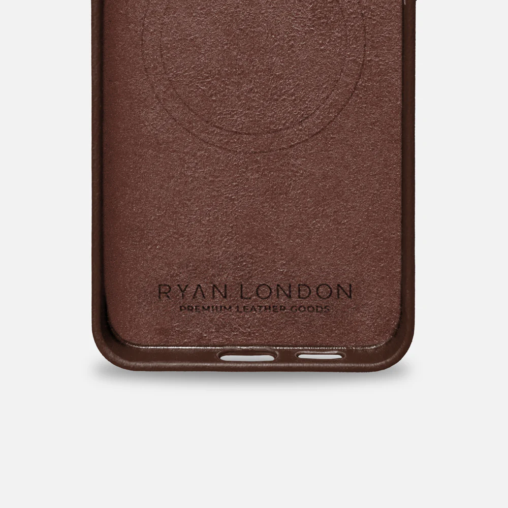 Samsung S25+ Leather Shell Case - Dark Brown - Image 4