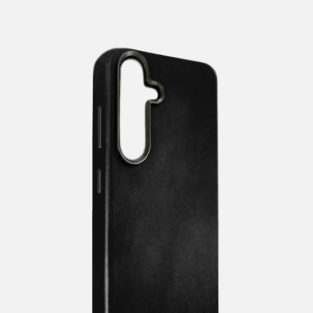Samsung S26+ Leather Shell Case - Black - Image 4