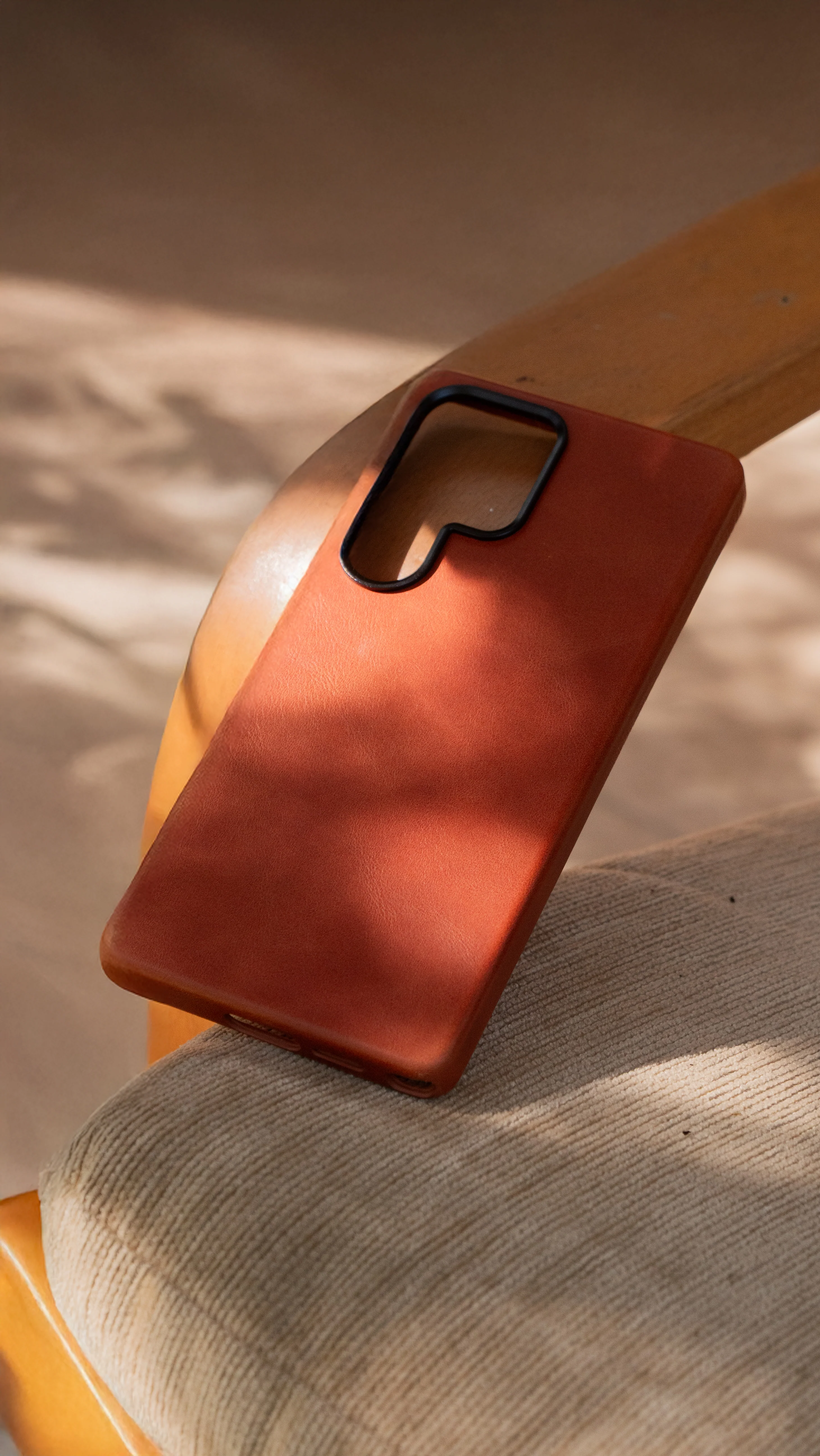 Samsung S26 Ultra Leather Shell Case - Saddle Brown - Image 4