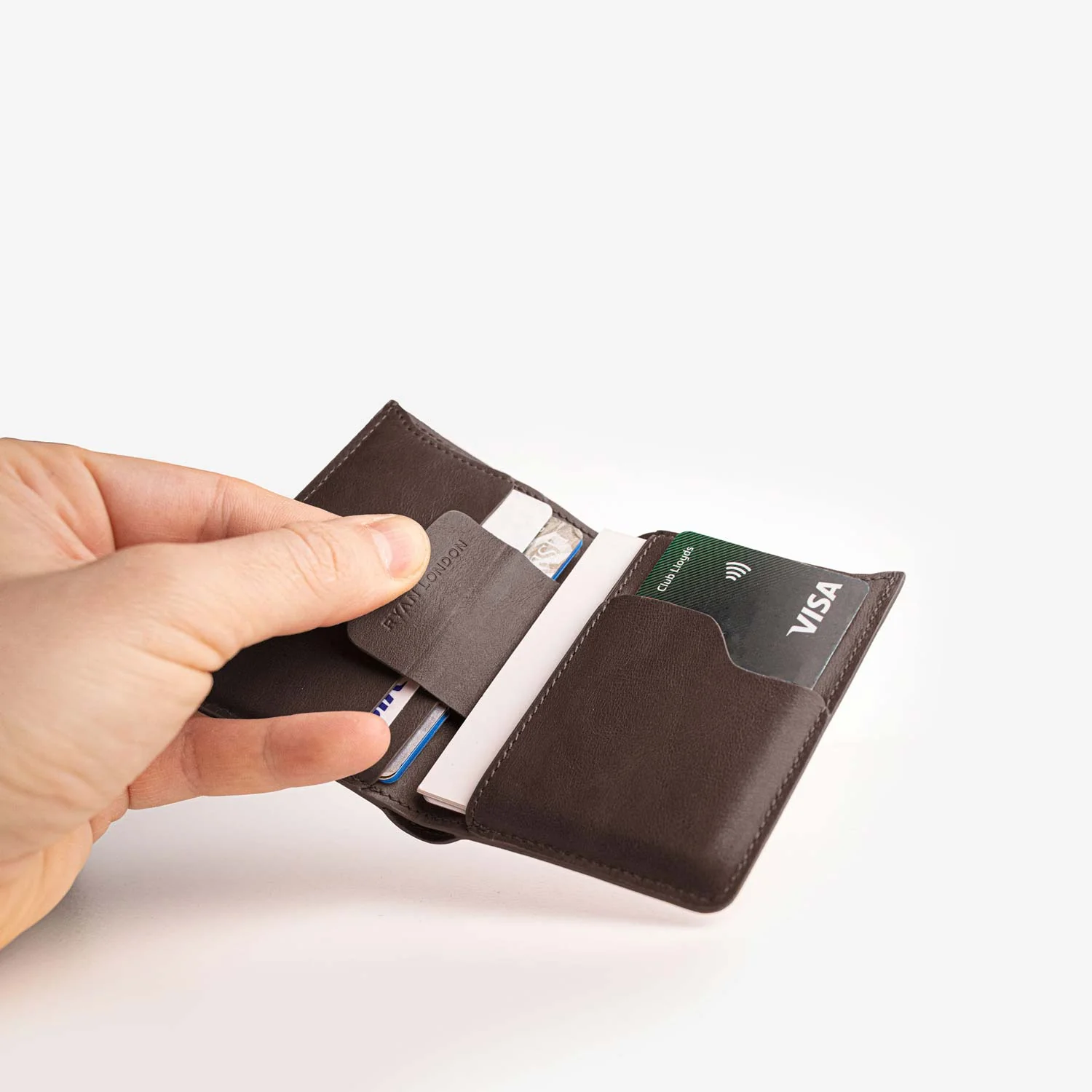 Super Slim Bi-fold wallet - Dark Brown - Image 4