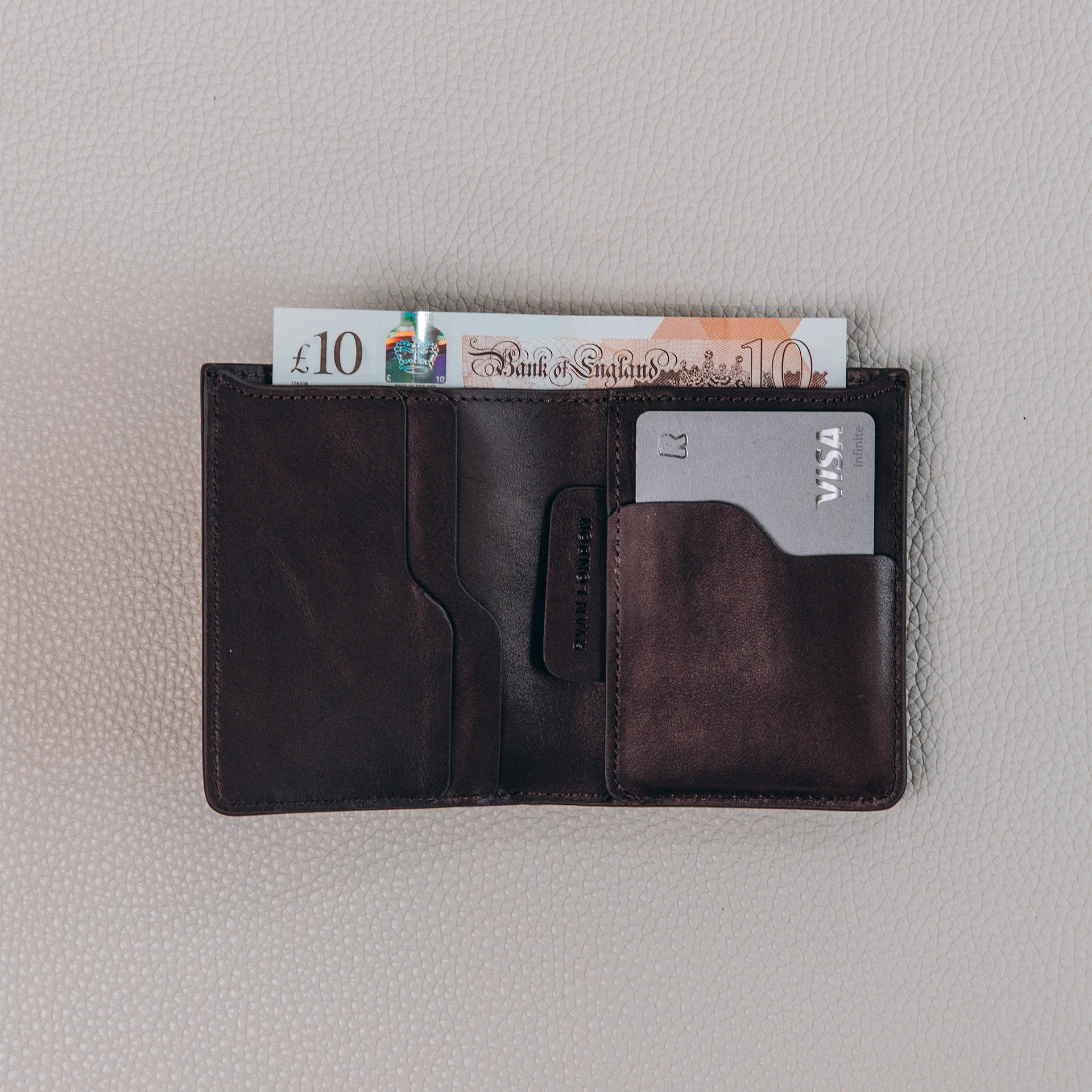 Super Slim Bi-fold wallet - Dark Brown - Image 6