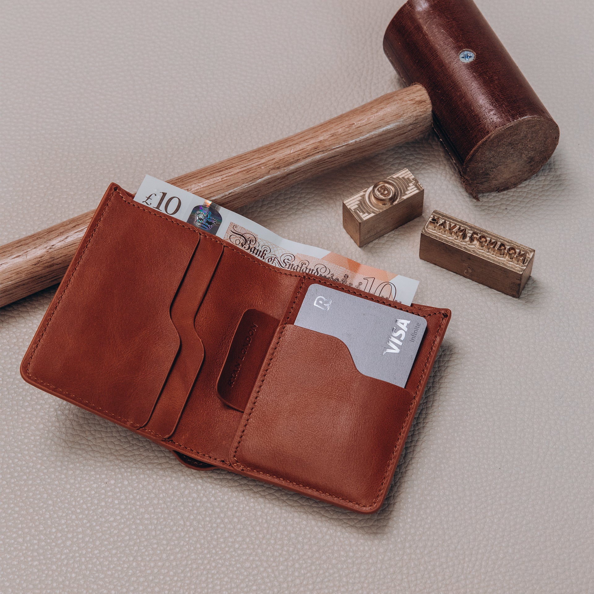 Super Slim Bi-Fold Wallet - Saddle Brown - Image 12
