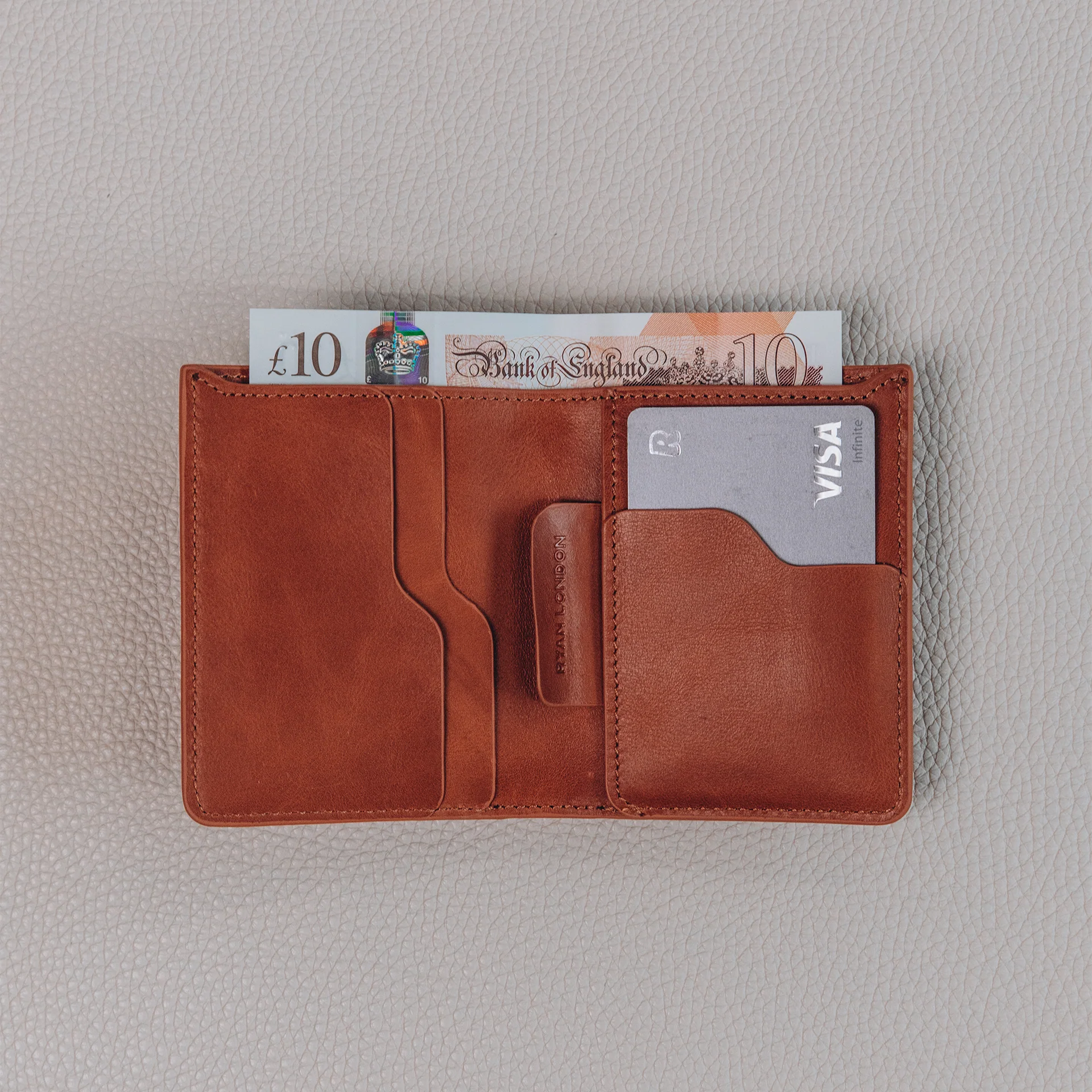Super Slim Bi-Fold Wallet - Saddle Brown - Image 6